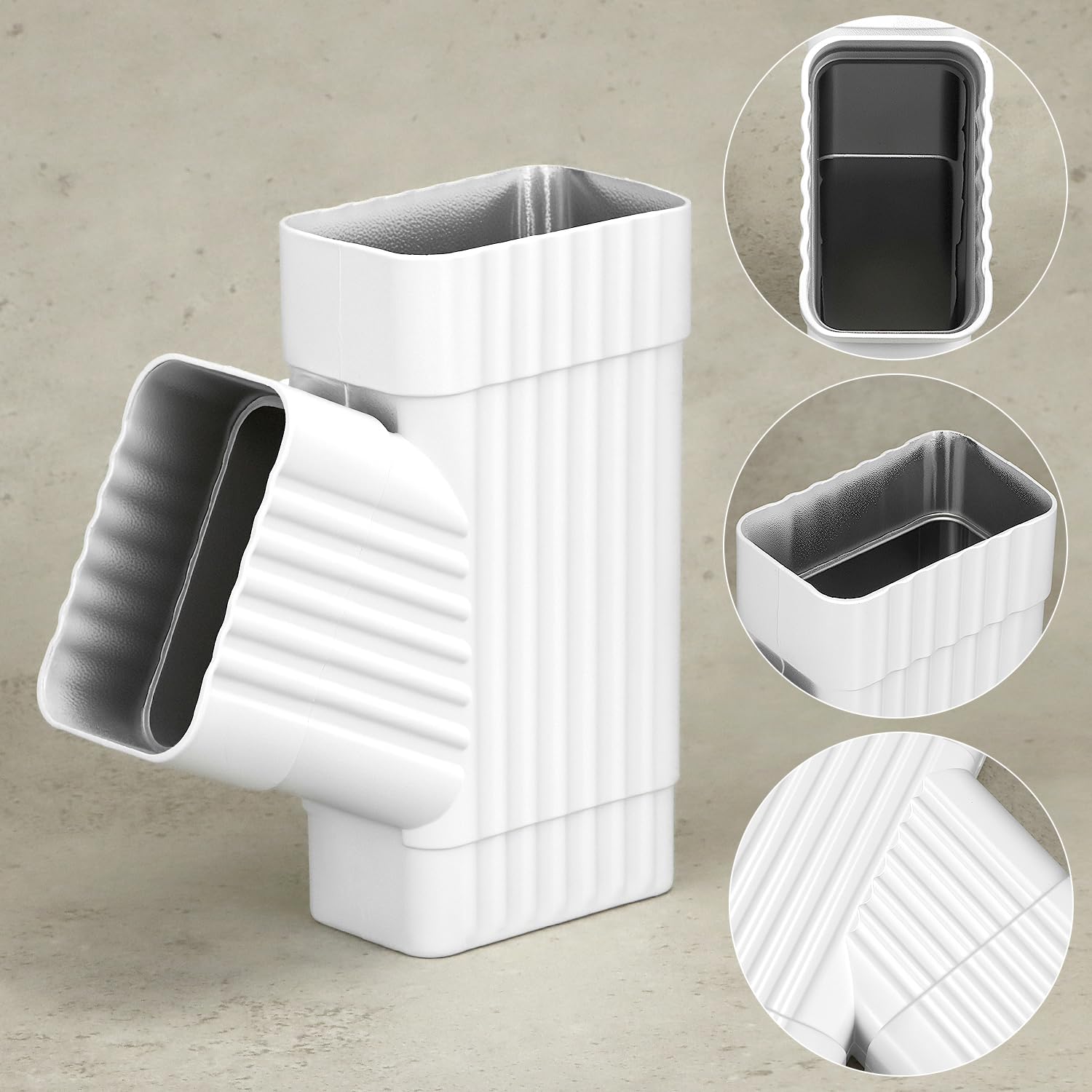 QWORK Downspout Gutter Y Connector 2x3 with installation instructions