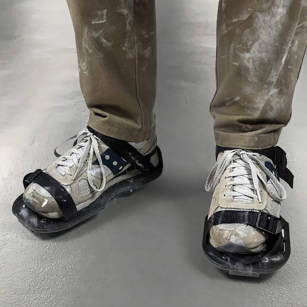 QWORK Epoxy Floor Spiked Shoes displayed on a flat surface for visibility