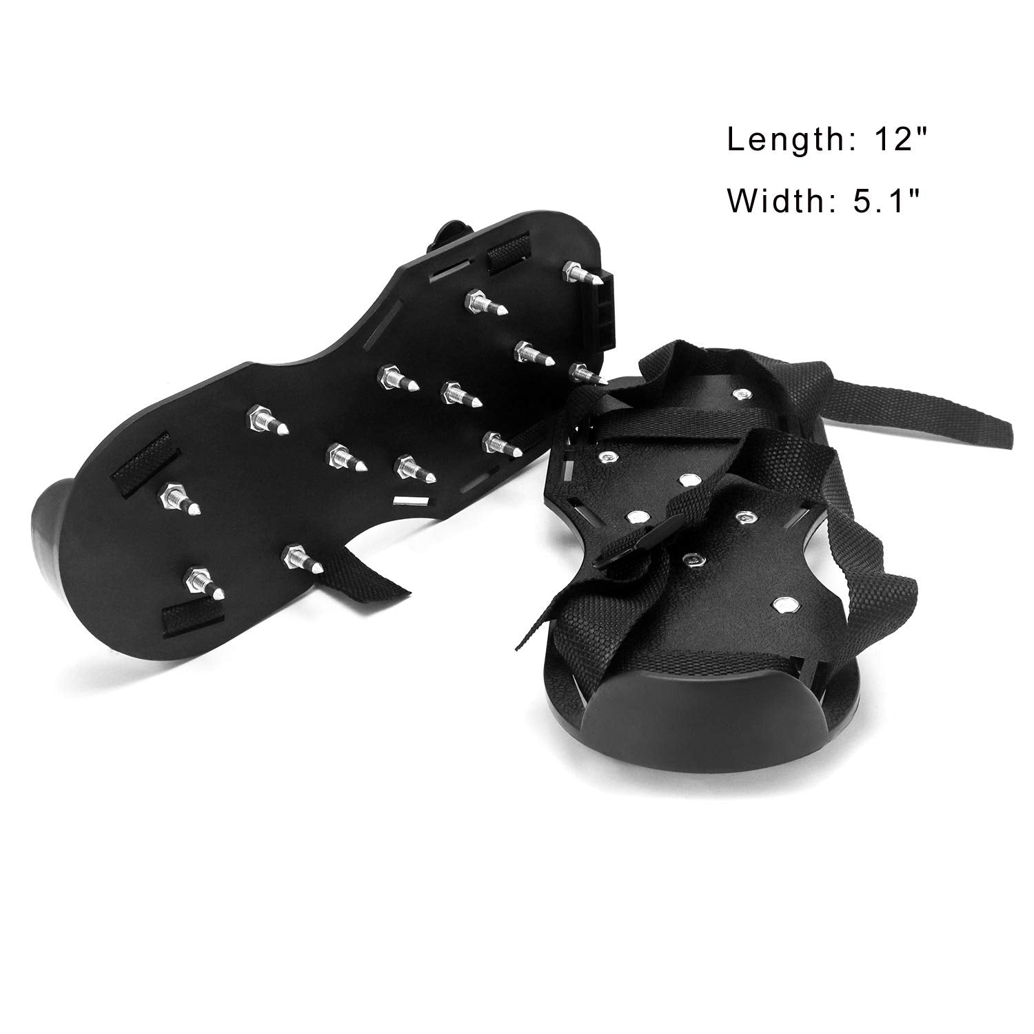 QWORK Epoxy Floor Spiked Shoes side view demonstrating secure snap-lock buckles