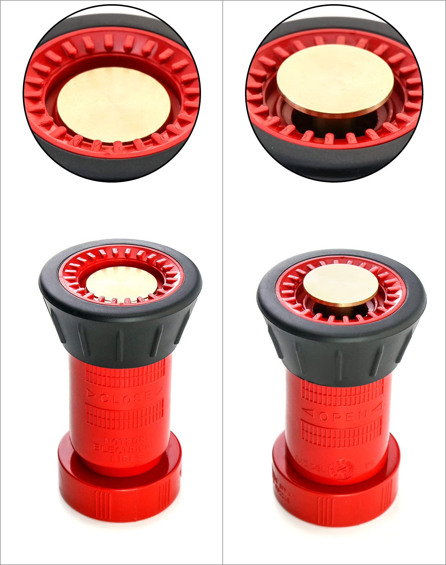 QWORK Fire Hose Nozzle 1-1/2 inch side view