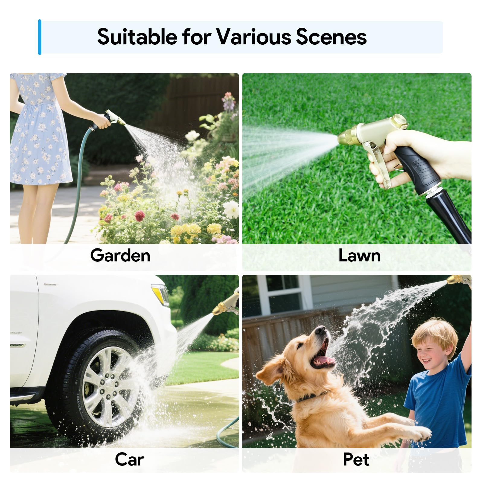 Qxiaozhan nozzle with adjustable settings for watering plants