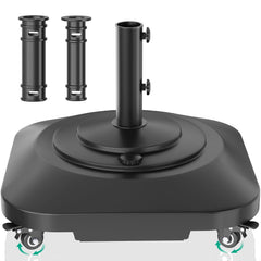 QZER Umbrella Base with Wheels, black, front view