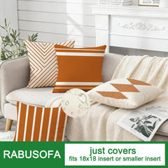 RABUSOFA 18x18 outdoor pillow cover in a garden setting