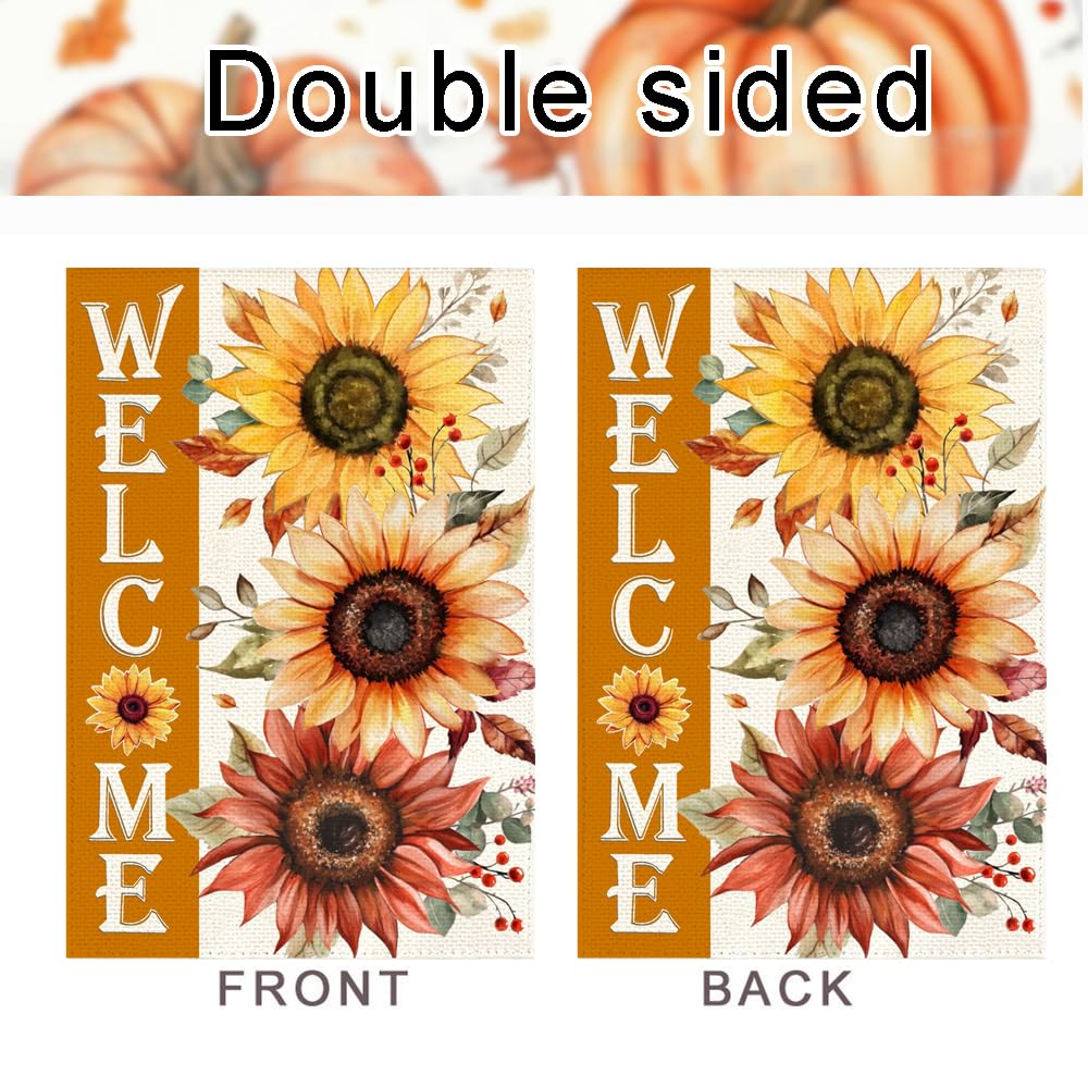 RABUSOFA double-sided garden flag with welcoming text