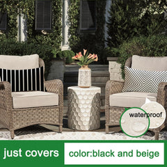 RABUSOFA outdoor pillow cover in a garden setting