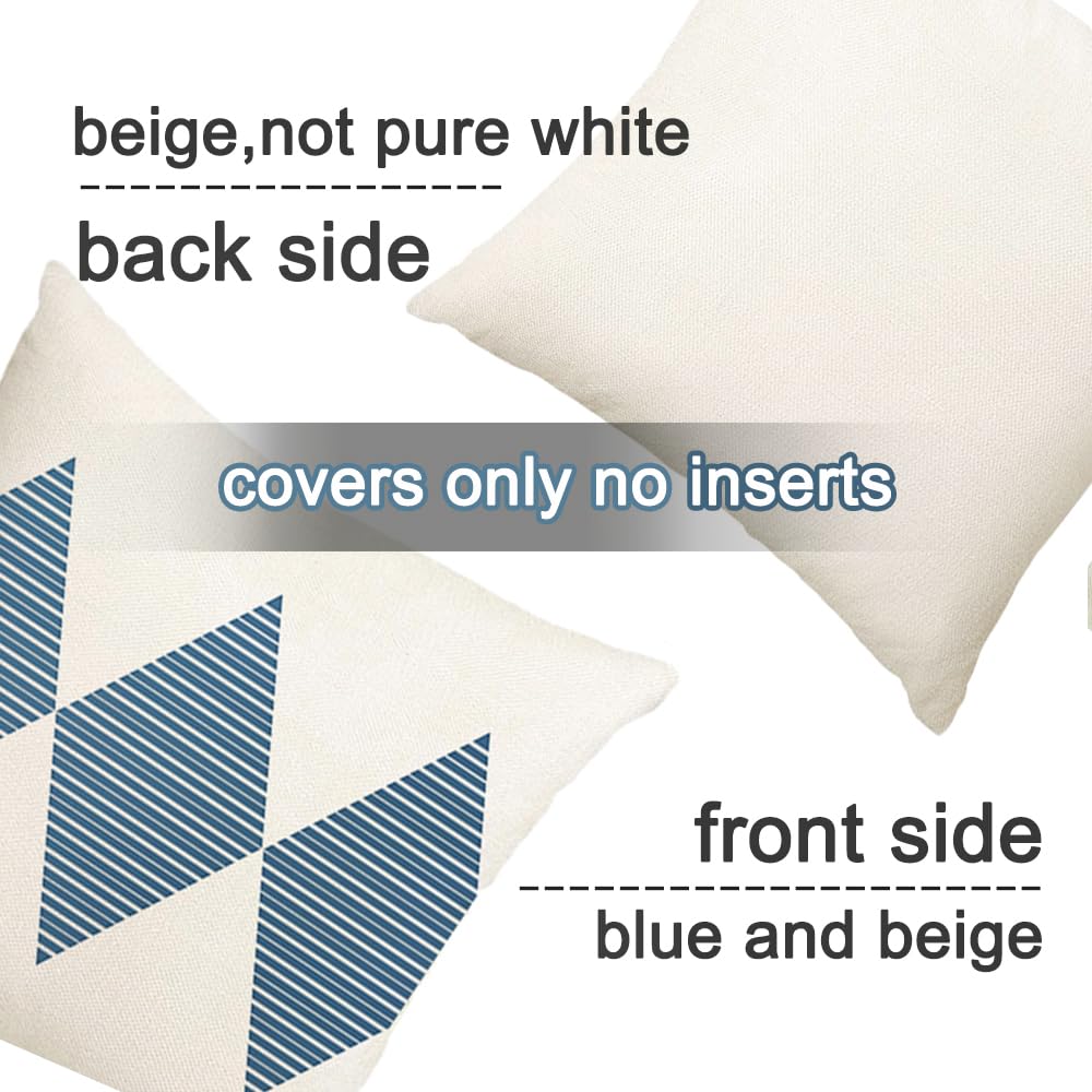 RABUSOFA Outdoor Pillow Covers 18x18 inch side view with hidden zipper