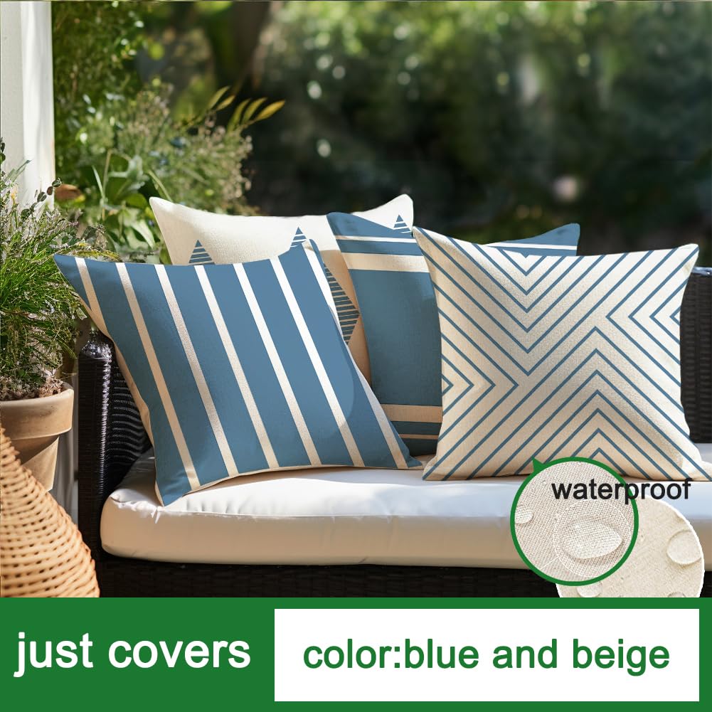 RABUSOFA Outdoor Pillow Covers on a patio chair