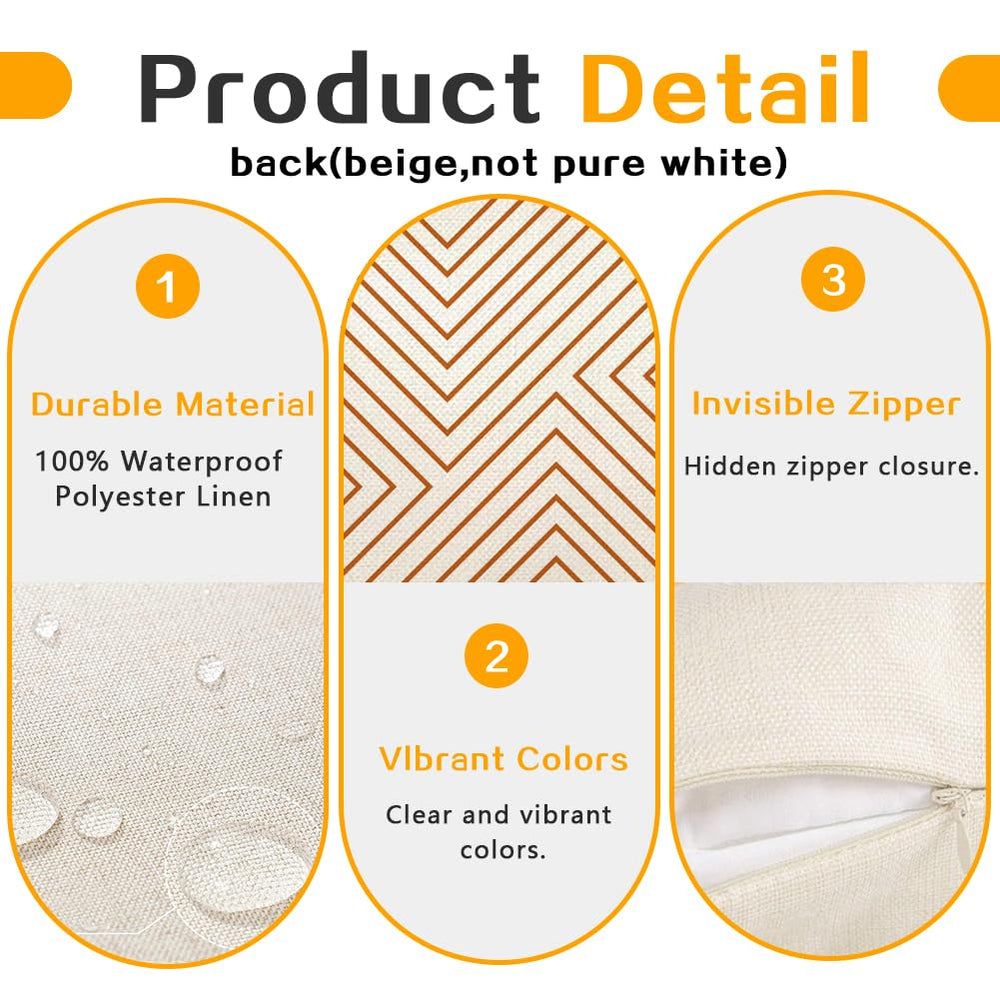 RABUSOFA Set of 4 Outdoor Pillow Covers Pack