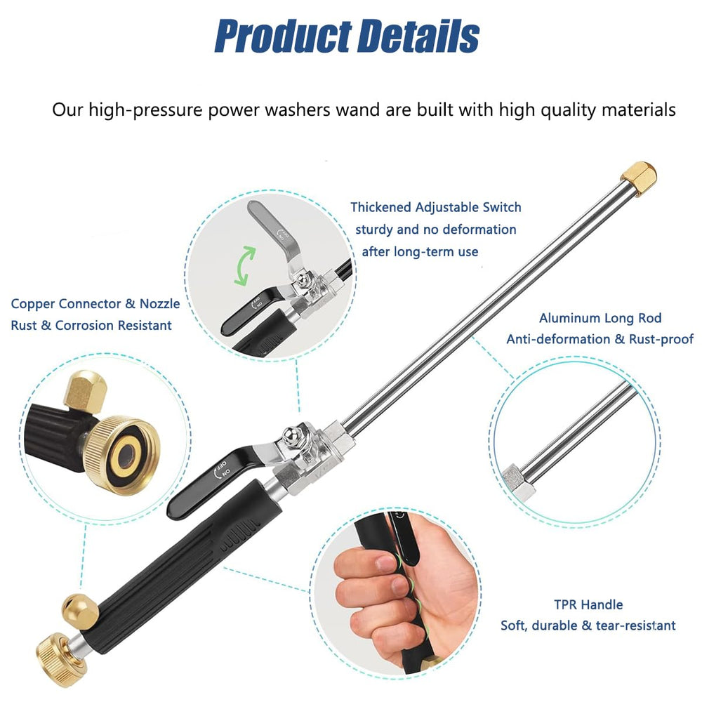 Raddile Power Washer Hose Attachment in use for garden watering
