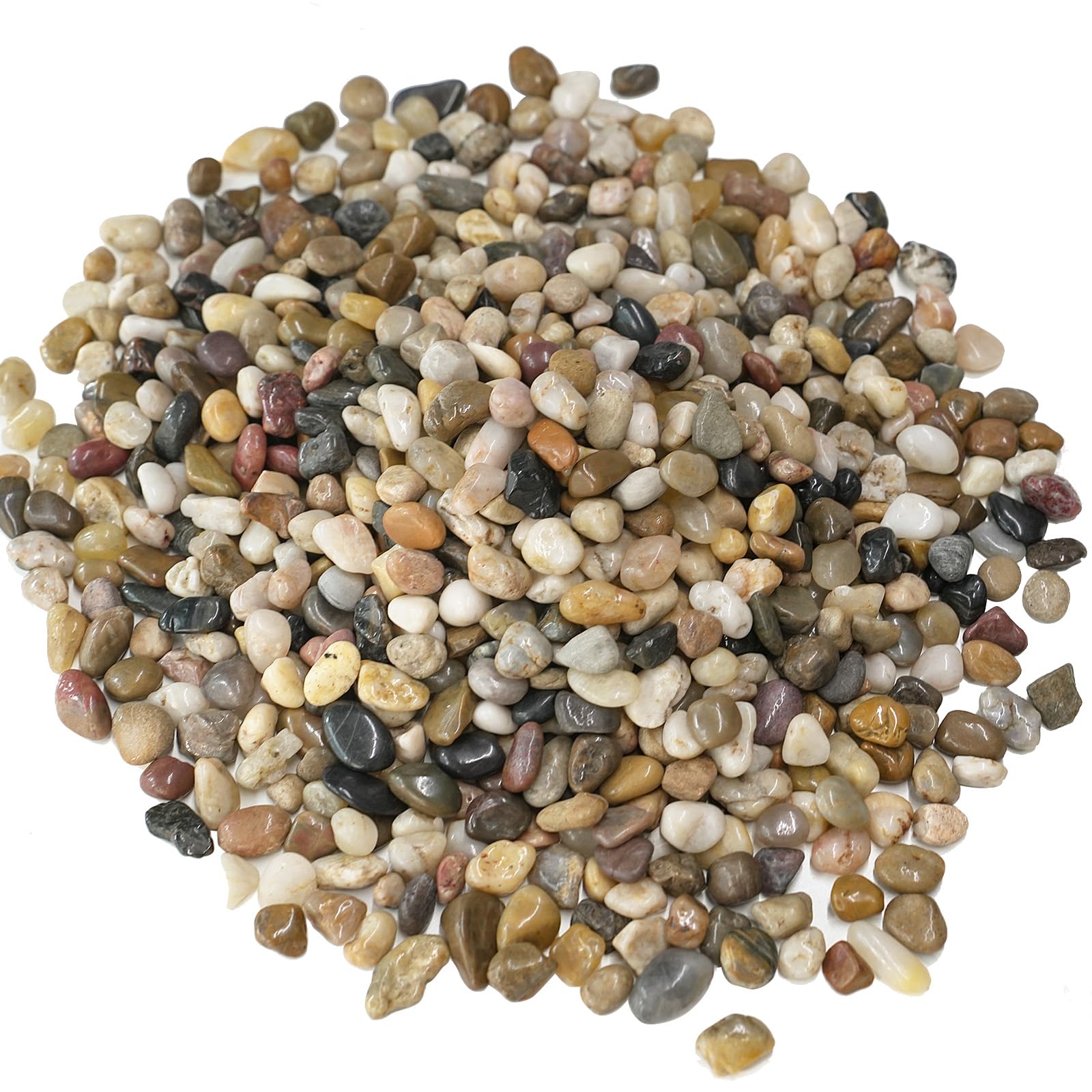 Rahato 5 lbs polished pebbles in mixed colours for indoor plants