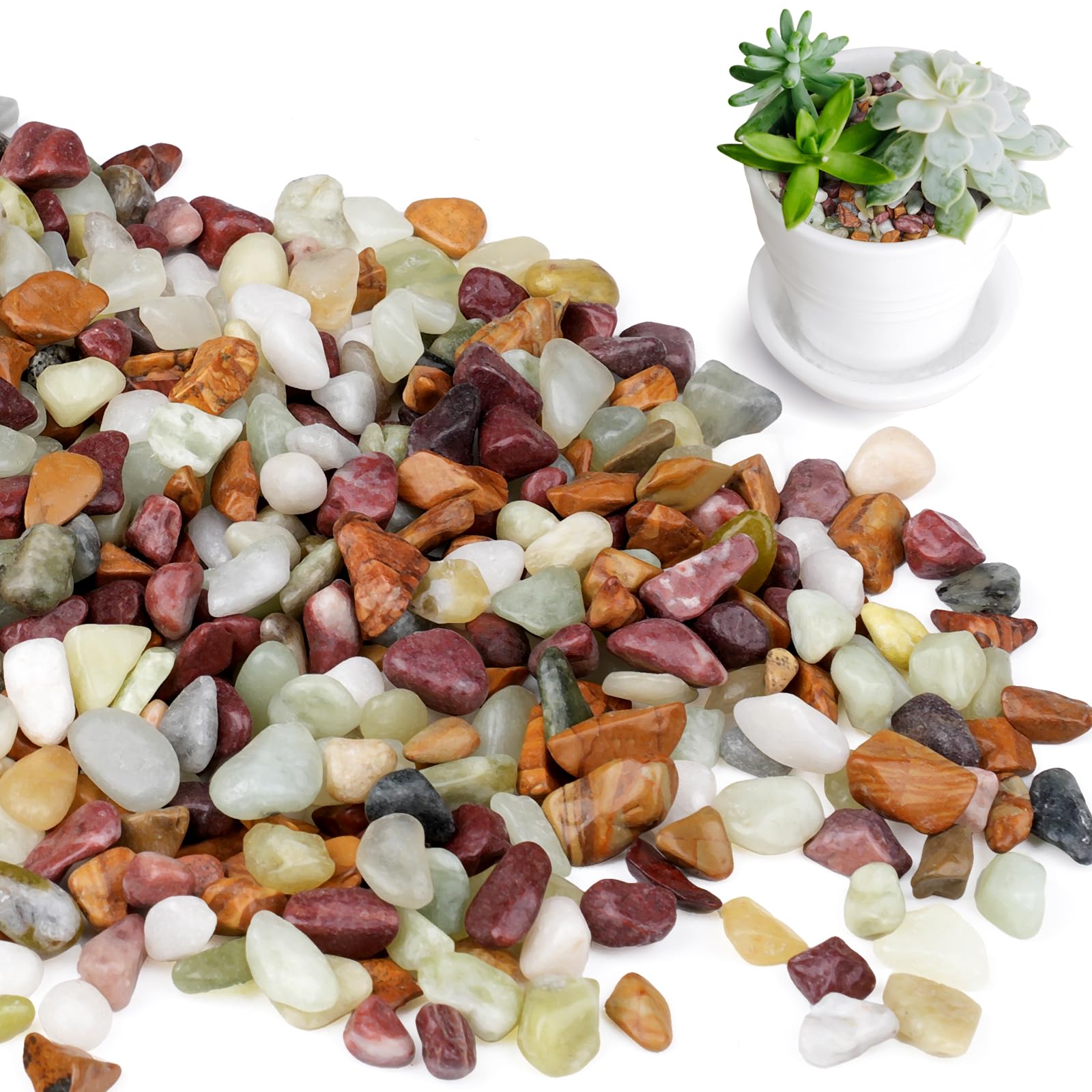 Rahato 5lbs colorful decorative pebbles front view