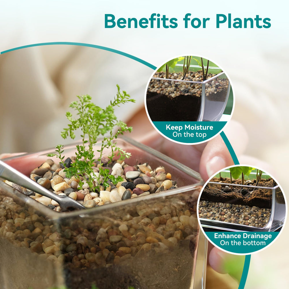 Rahato gravel used in a planter for plant drainage