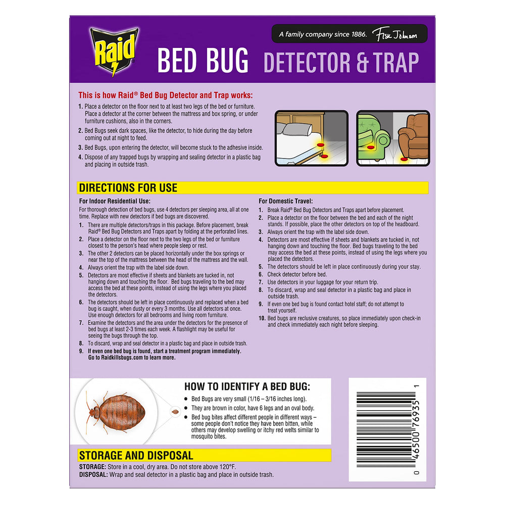 Raid Bed Bug Detector and Trap with see-through window