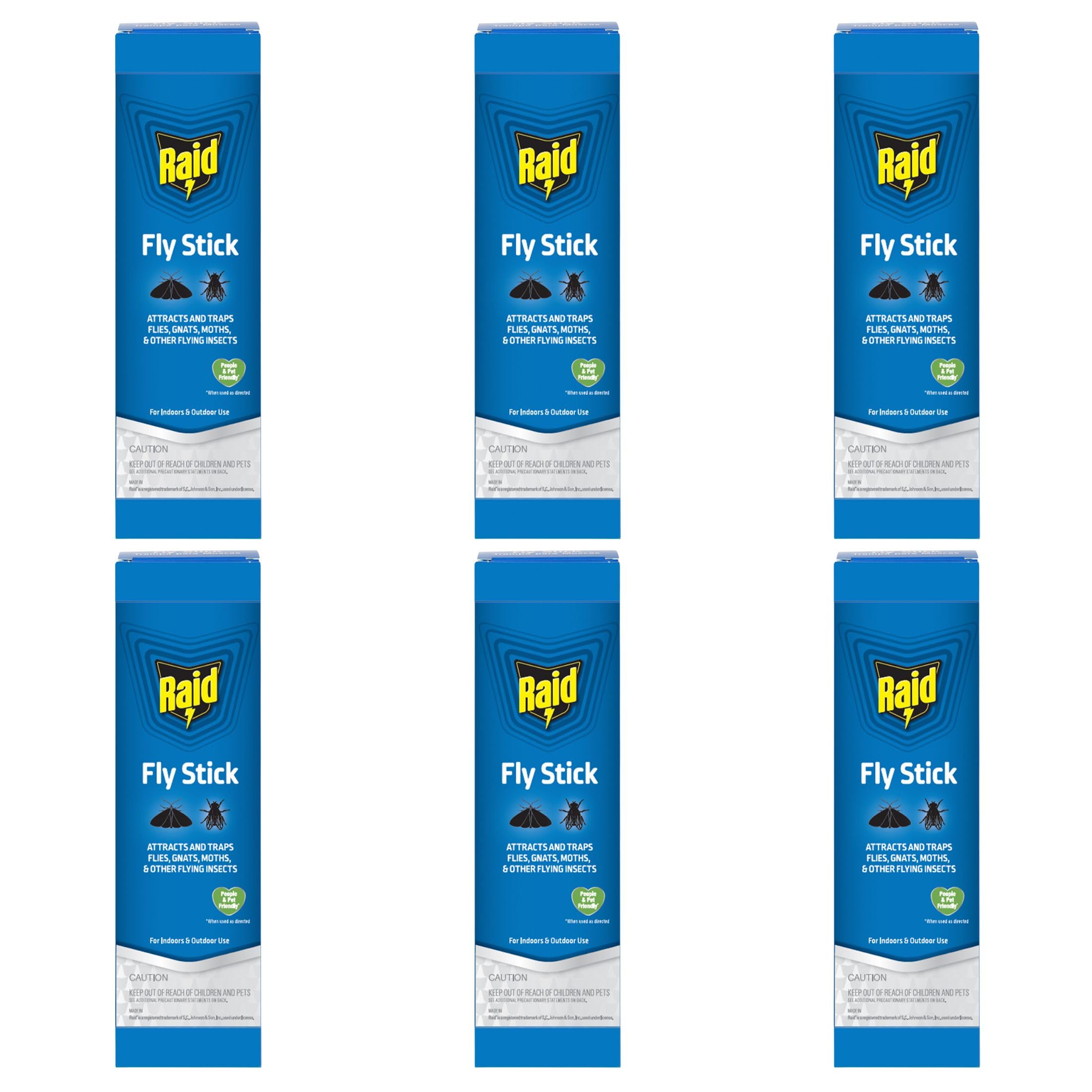 Raid Fly Stick 6 Pack with sticky traps for flies and gnats