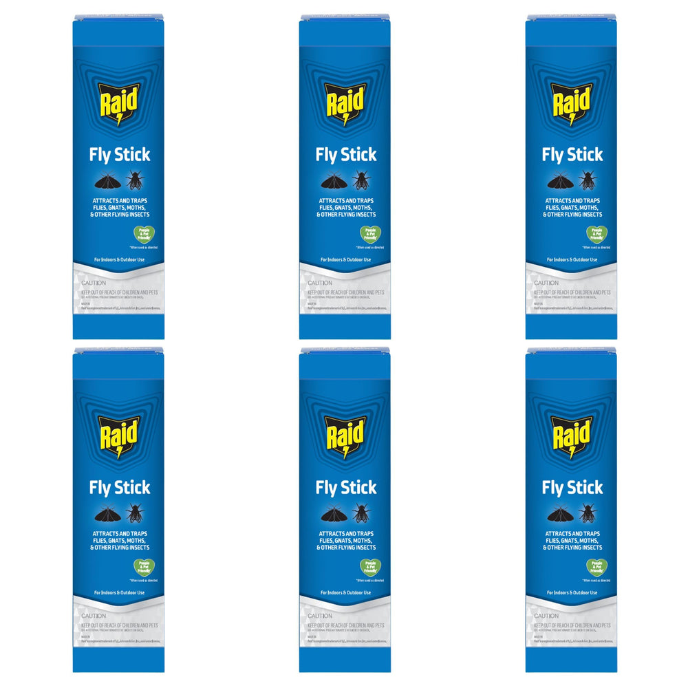 Raid Fly Stick 6 Pack with sticky traps for flies and gnats
