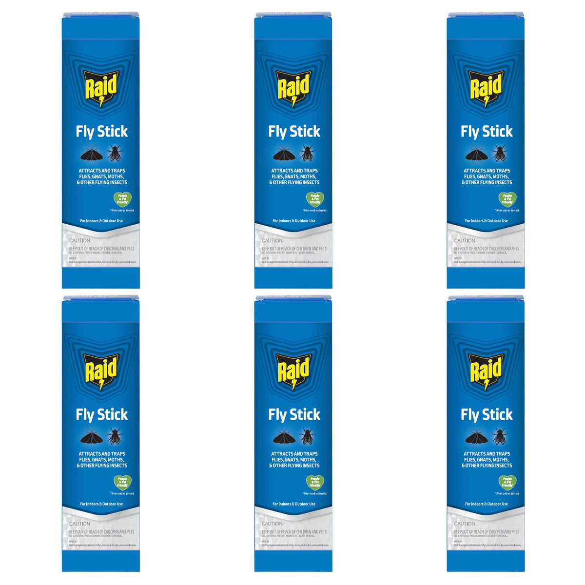 Raid Fly Stick 6 Pack with sticky traps for flies and gnats