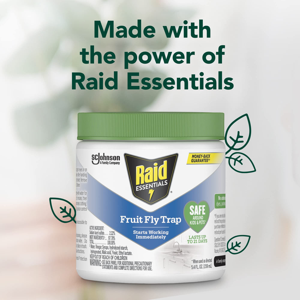 Raid Indoor Fruit Fly Trap with fruit in background