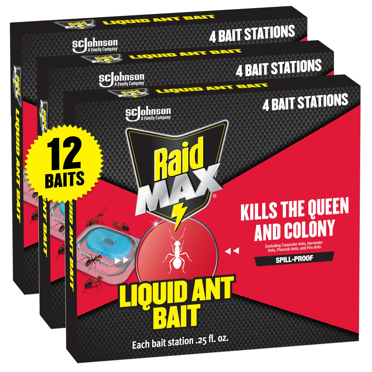 Raid Liquid Ant Killer Baits 12 Count package front view