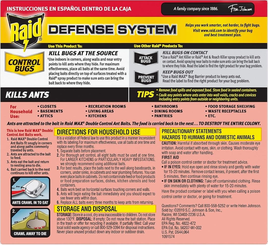 Raid Max Double Control Ant Baits solid bait close-up