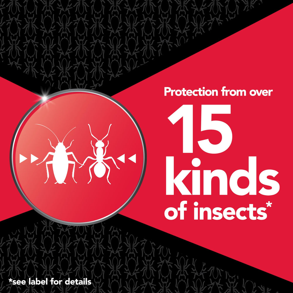 Raid MAX Insecticide Spray label showing features