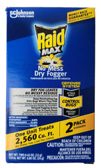 Raid MAX No Mess Dry Fogger front view with packaging