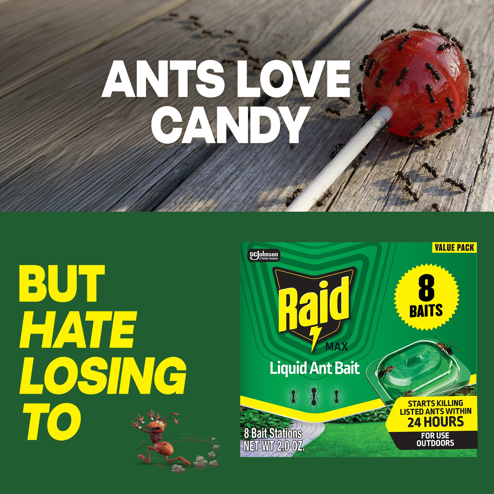 Raid Outdoor Liquid Ant Bait application on patio