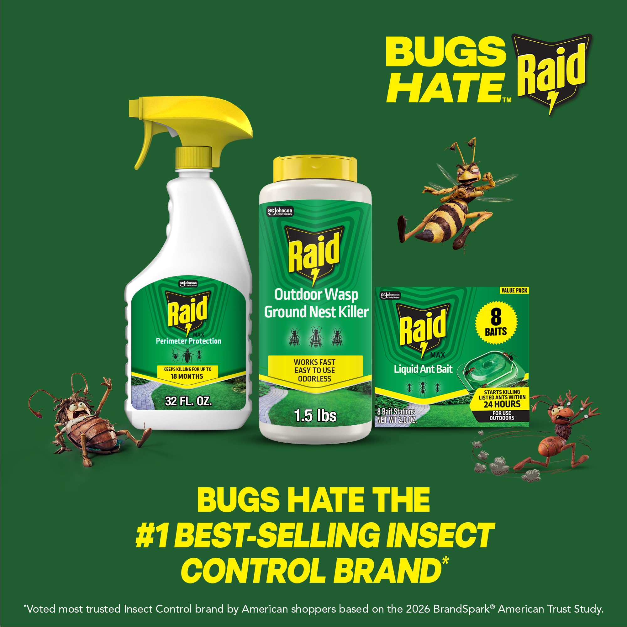 Raid Outdoor Liquid Ant Bait showing 8 pack count