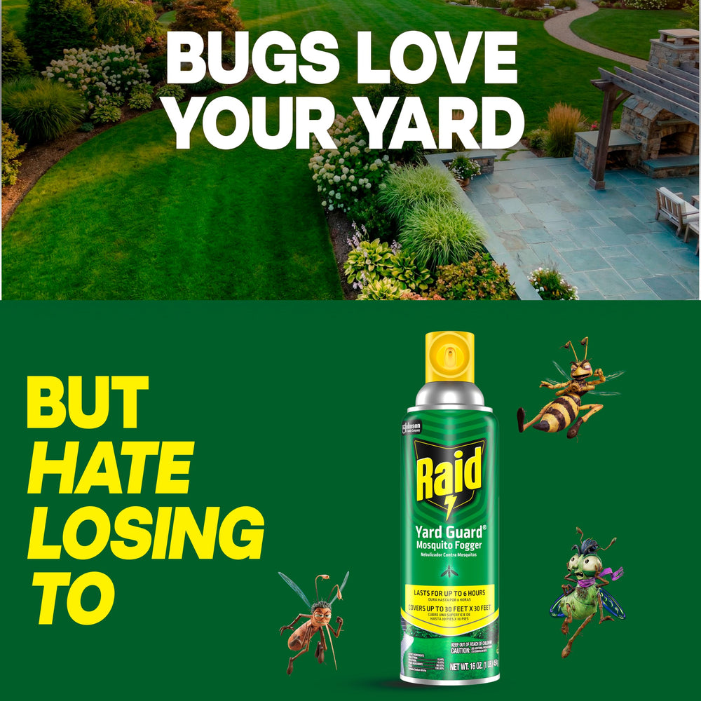 Raid Yard Guard Mosquito Fogger dimensions and package details