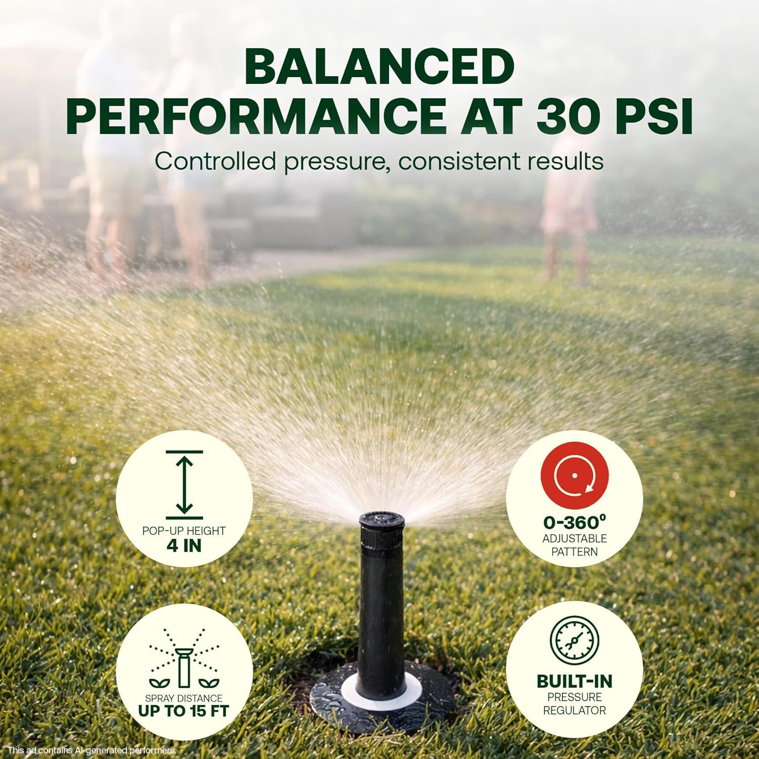 Rain Bird 1804APPRS pop up sprinkler head with adjustable nozzle