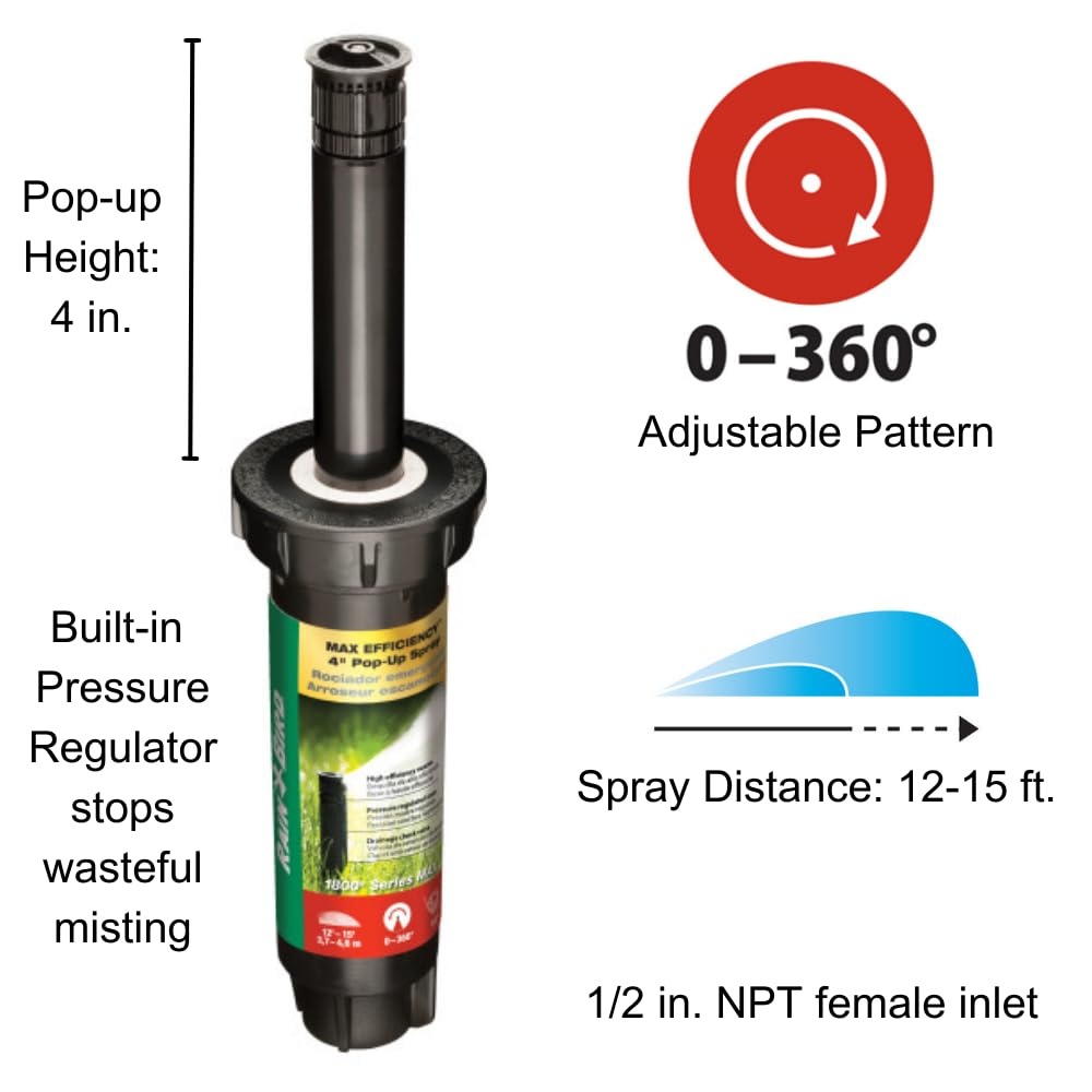 Rain Bird 1804HEVNPR Pop-Up Sprinkler side view showing nozzle