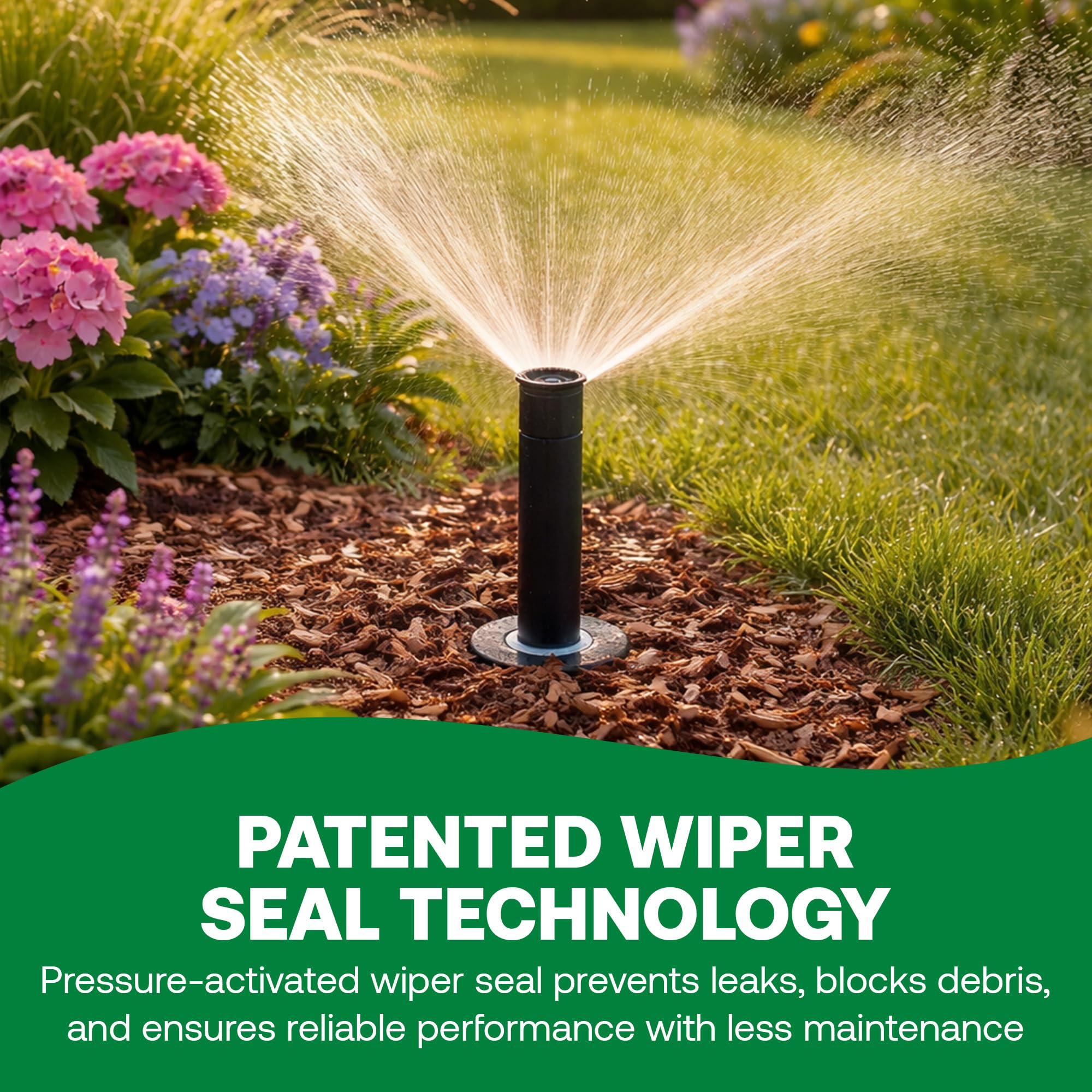 Rain Bird 1804VAN Pop Up Sprinkler Head in garden setting