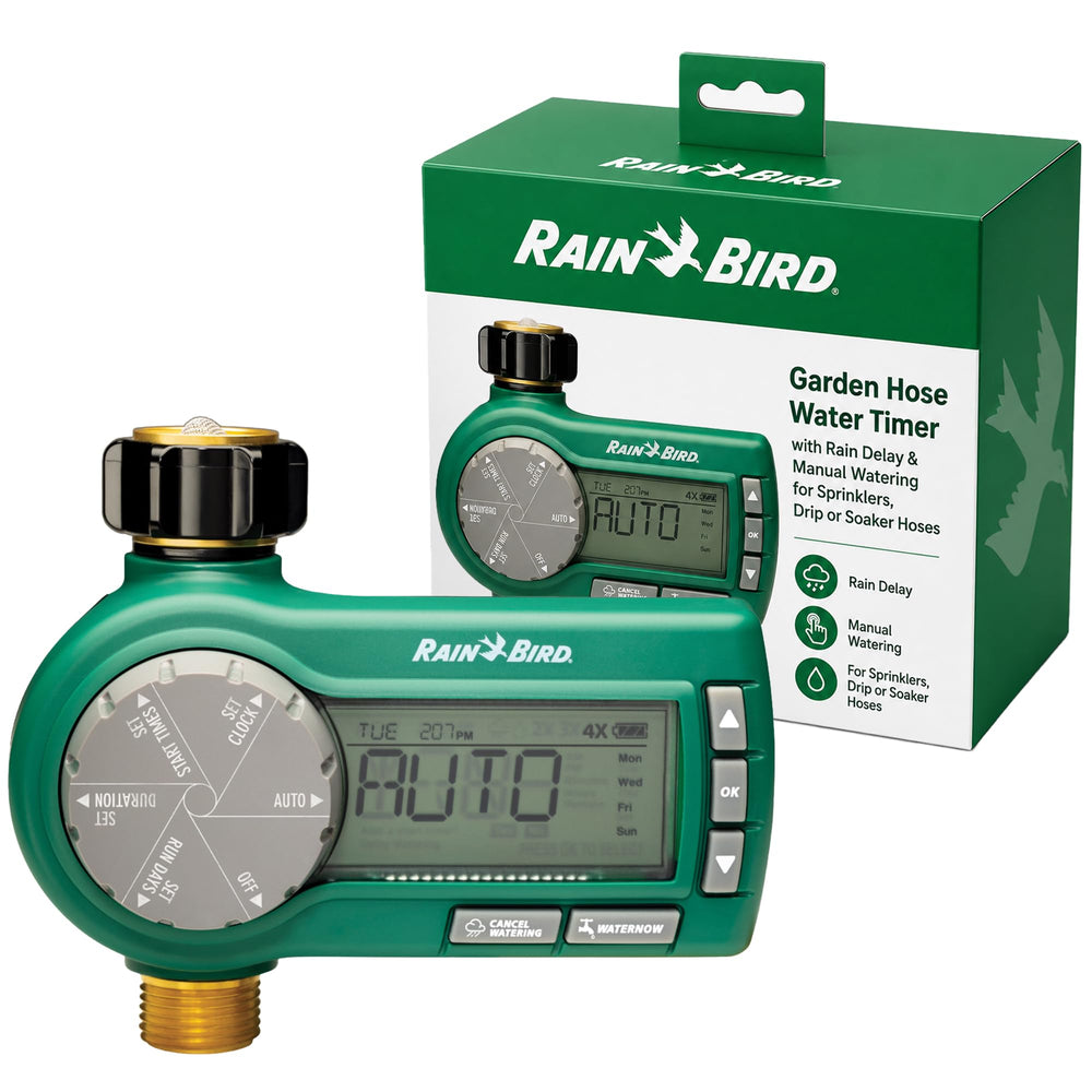 Rain Bird 1ZEHTMRP Irrigation Controller front view in green