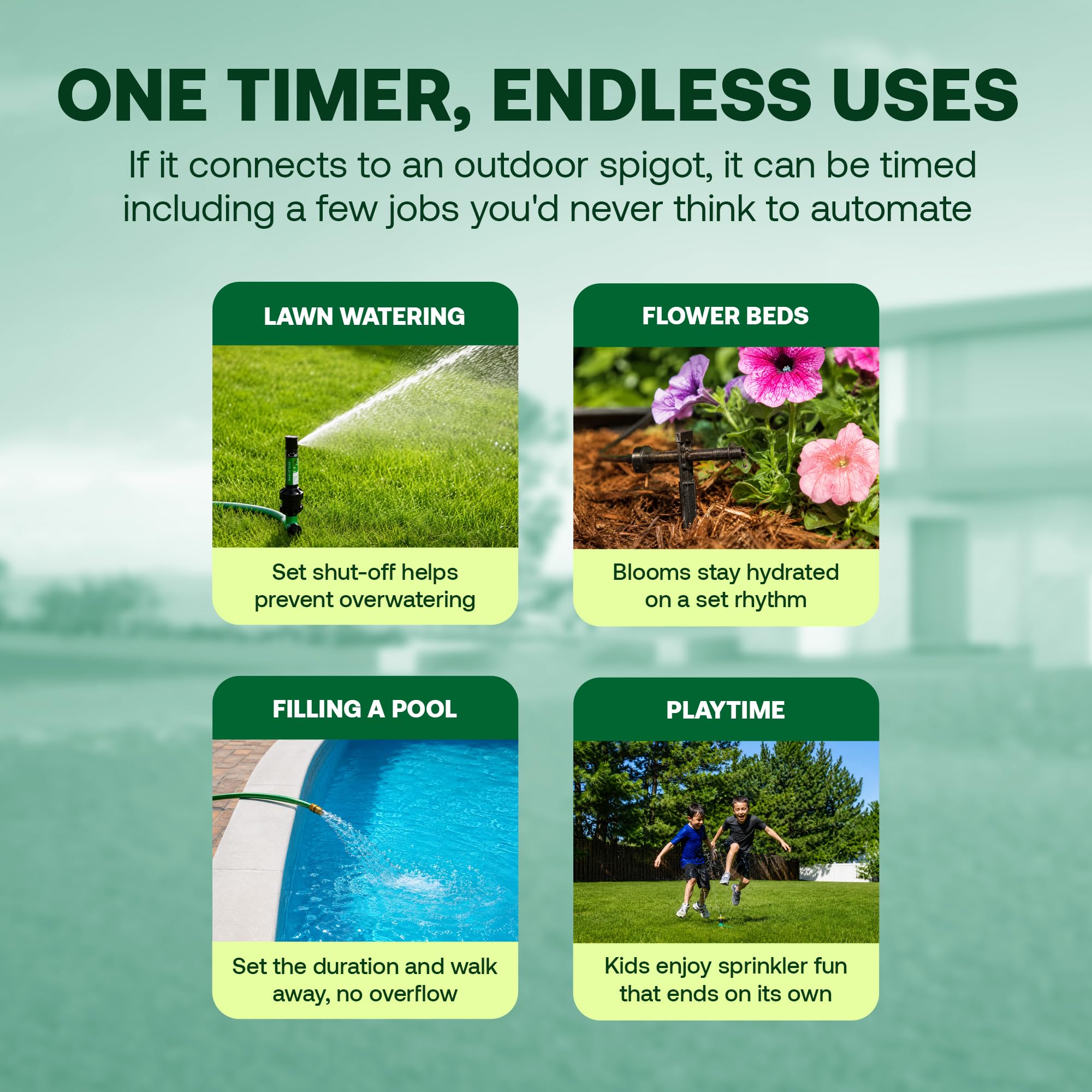 Rain Bird 1ZEHTMRP Irrigation Controller with garden hose setup