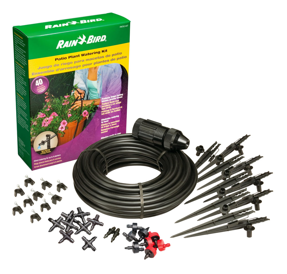 Rain Bird 42-Piece Drip Irrigation Kit contents layout