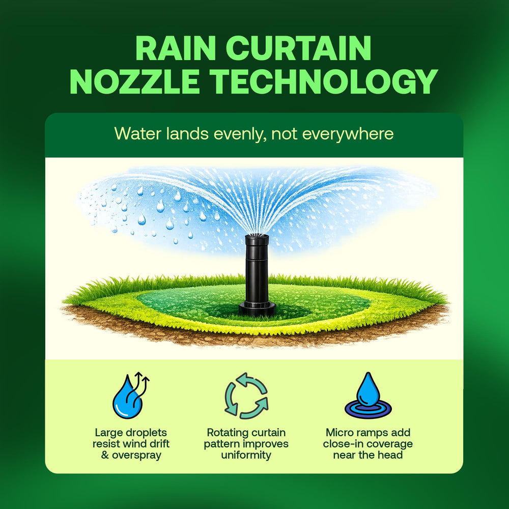 Rain Bird 42SA+ rotor sprinkler head in garden setting