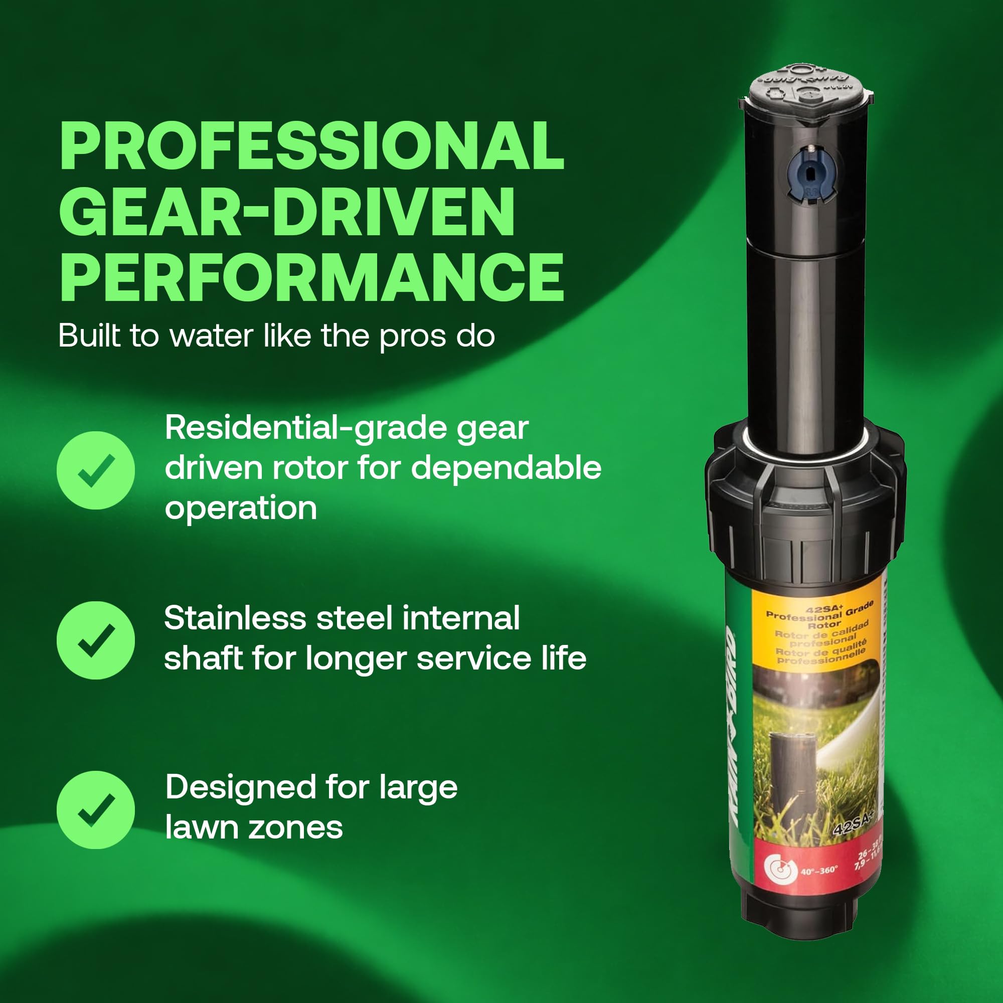 Rain Bird 52SA sprinkler head showing adjustable nozzle
