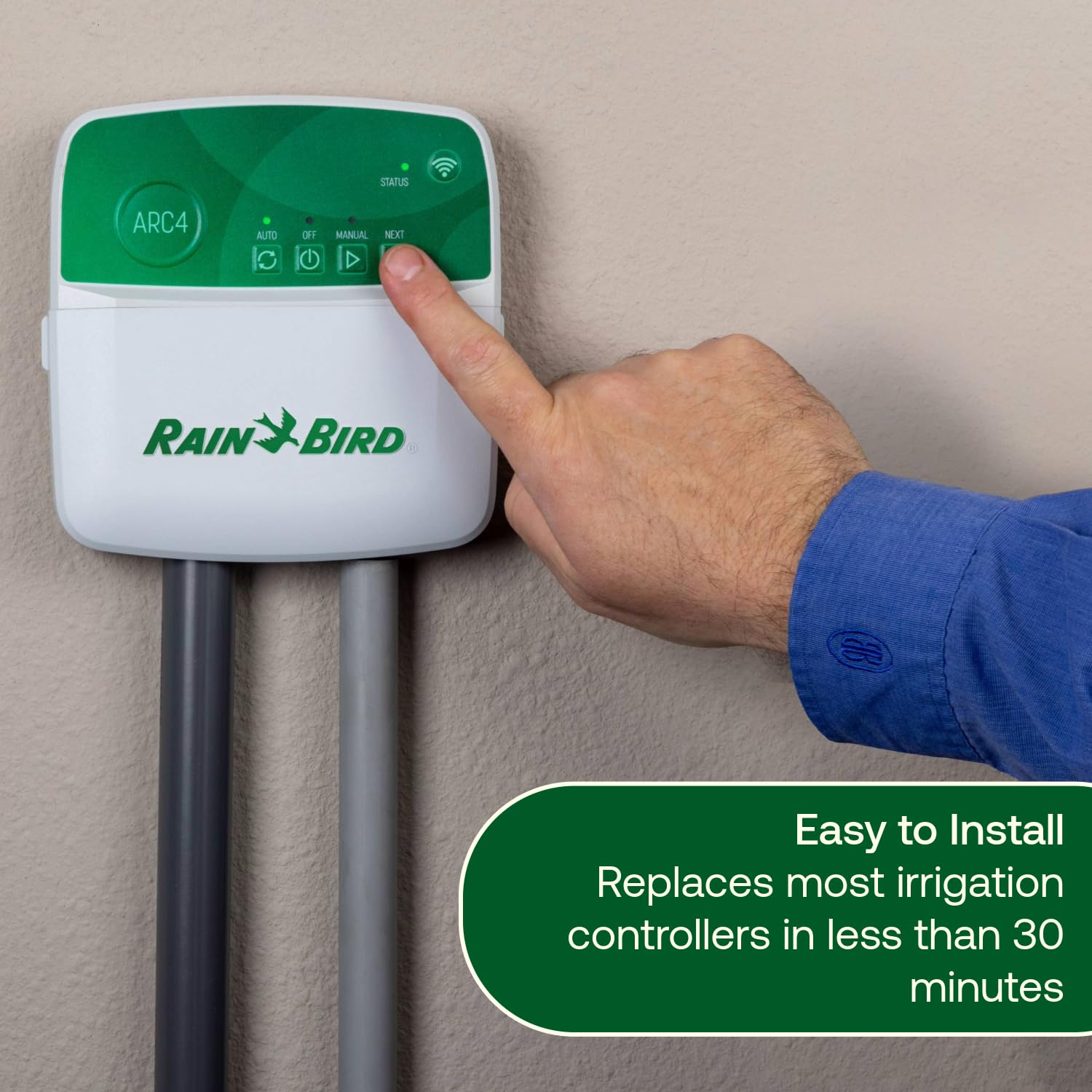 Rain Bird ARC6 Indoor WiFi Irrigation Controller showing weather forecast feature