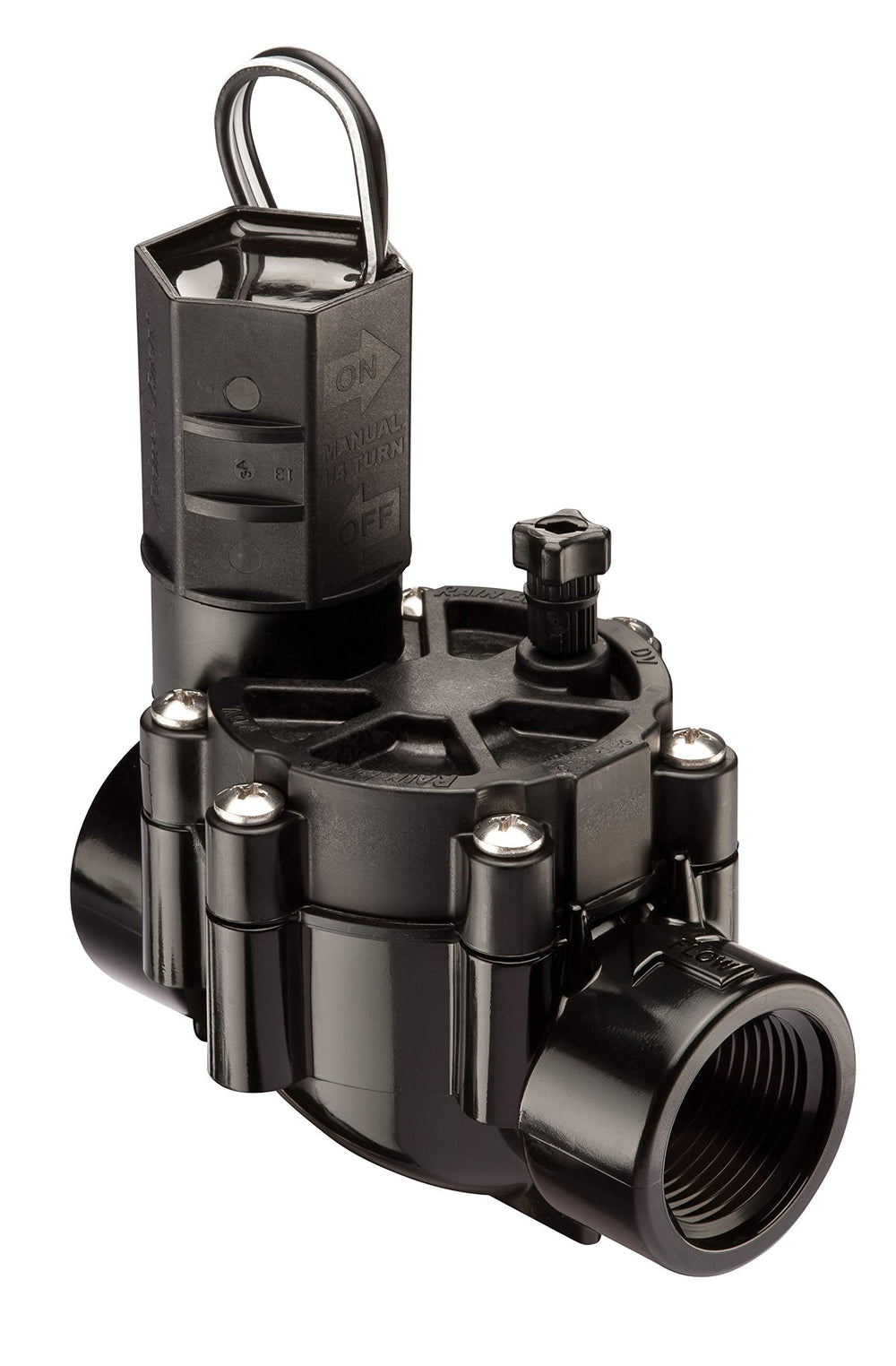 Rain Bird CP100 In-Line Valve front view 1 inch black