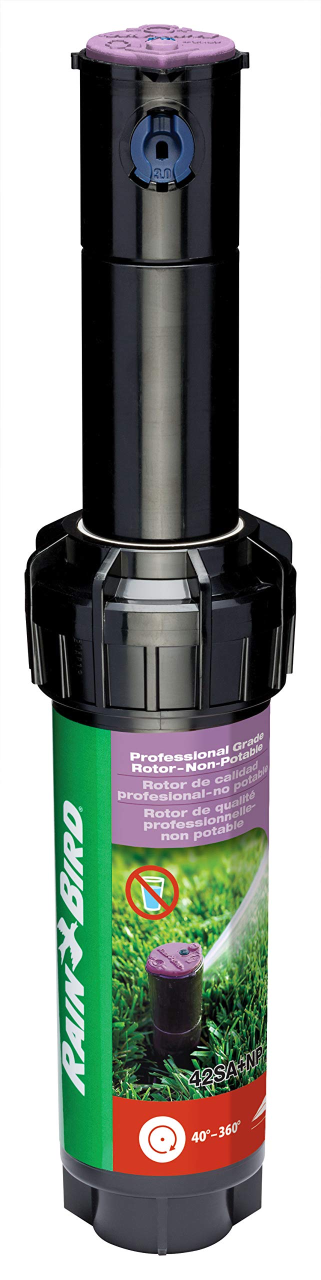 Rain Bird CP5000NP Non-Potable Rotor front view with purple cap