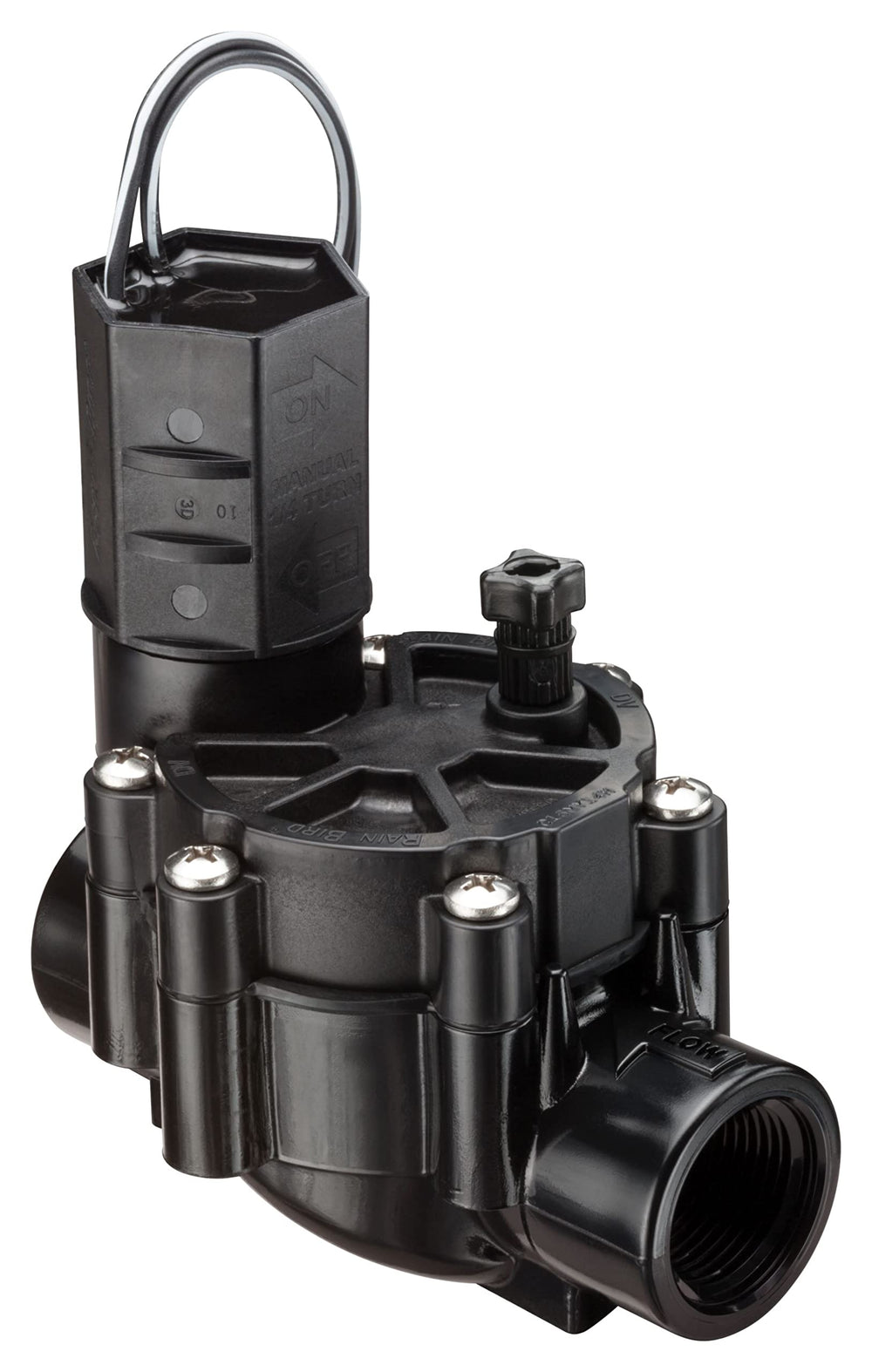 Rain Bird CPF075 In Line Valve side view showing inlet and outlet