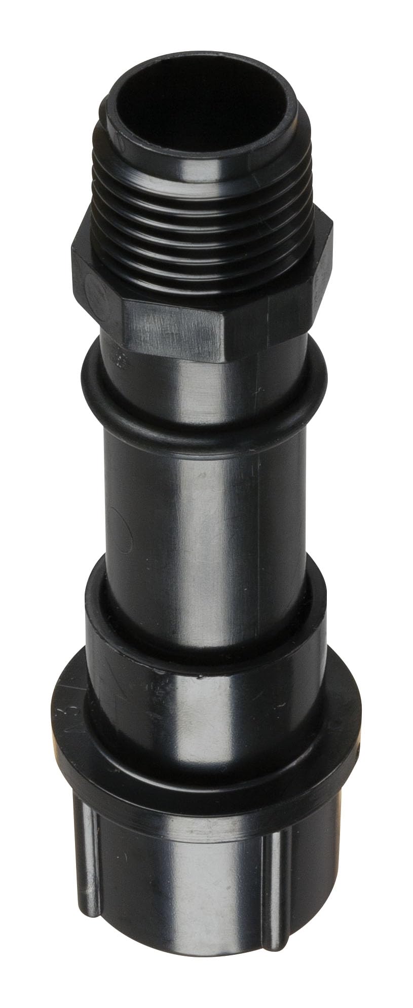 Rain Bird Drip Pressure Regulator front view, black colour