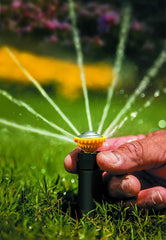 Rain Bird Pro Rotary Sprinkler installed in garden bed