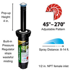 Rain Bird Pro Rotary Sprinkler showing spray pattern adjustment
