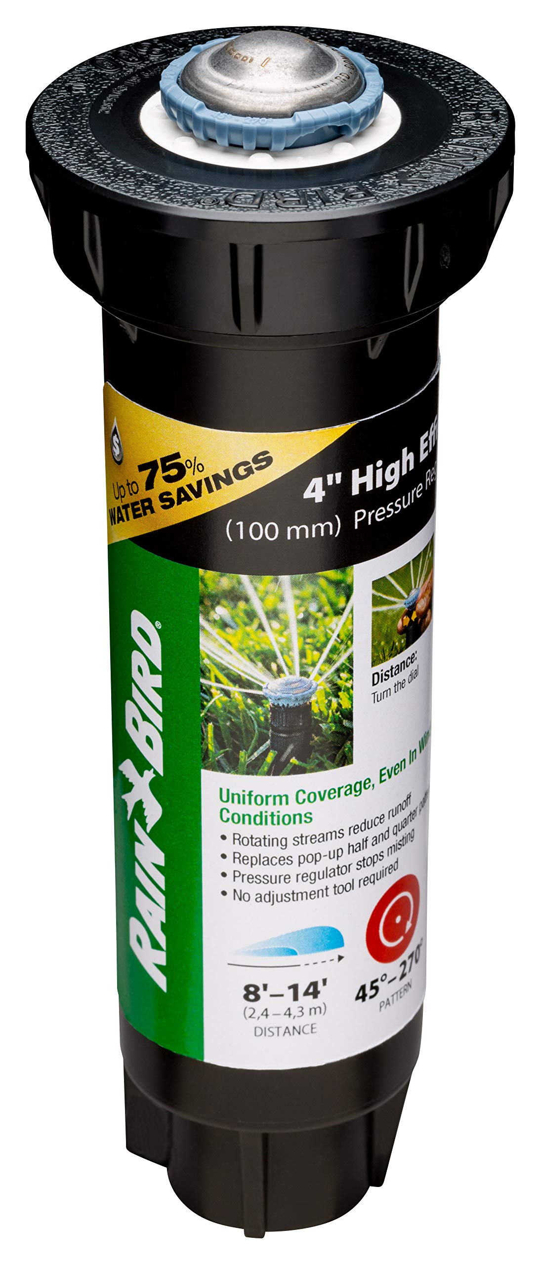 Rain Bird Pro Rotary Sprinkler side view with water spray
