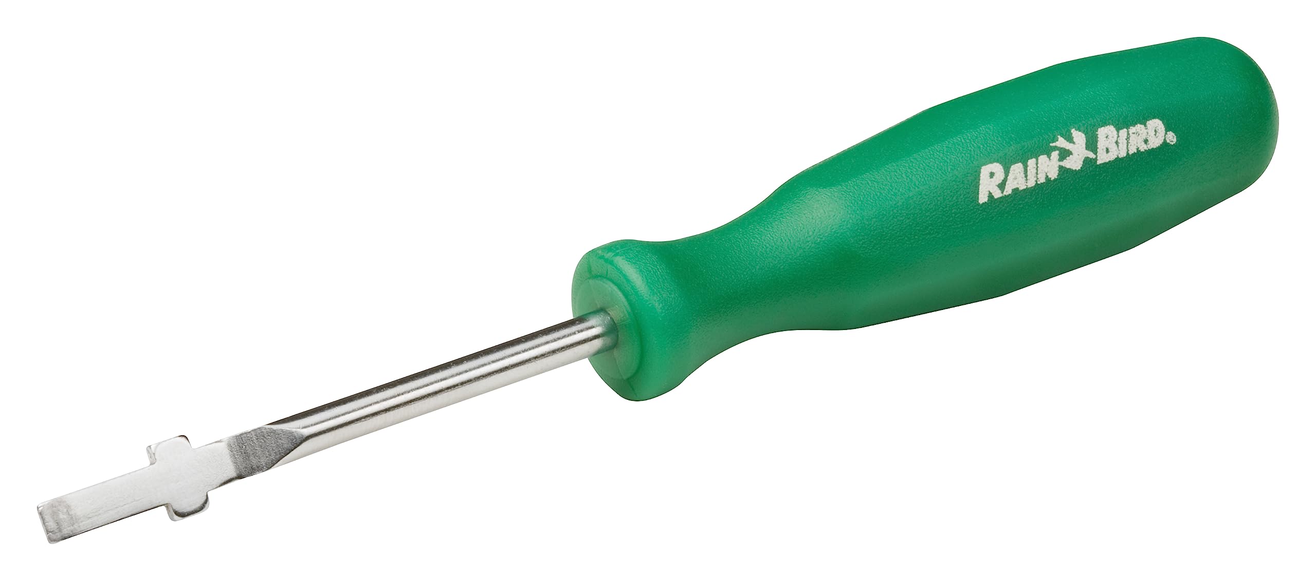 Rain Bird Rotor Pull-Up Tool green handle with flat head screwdriver