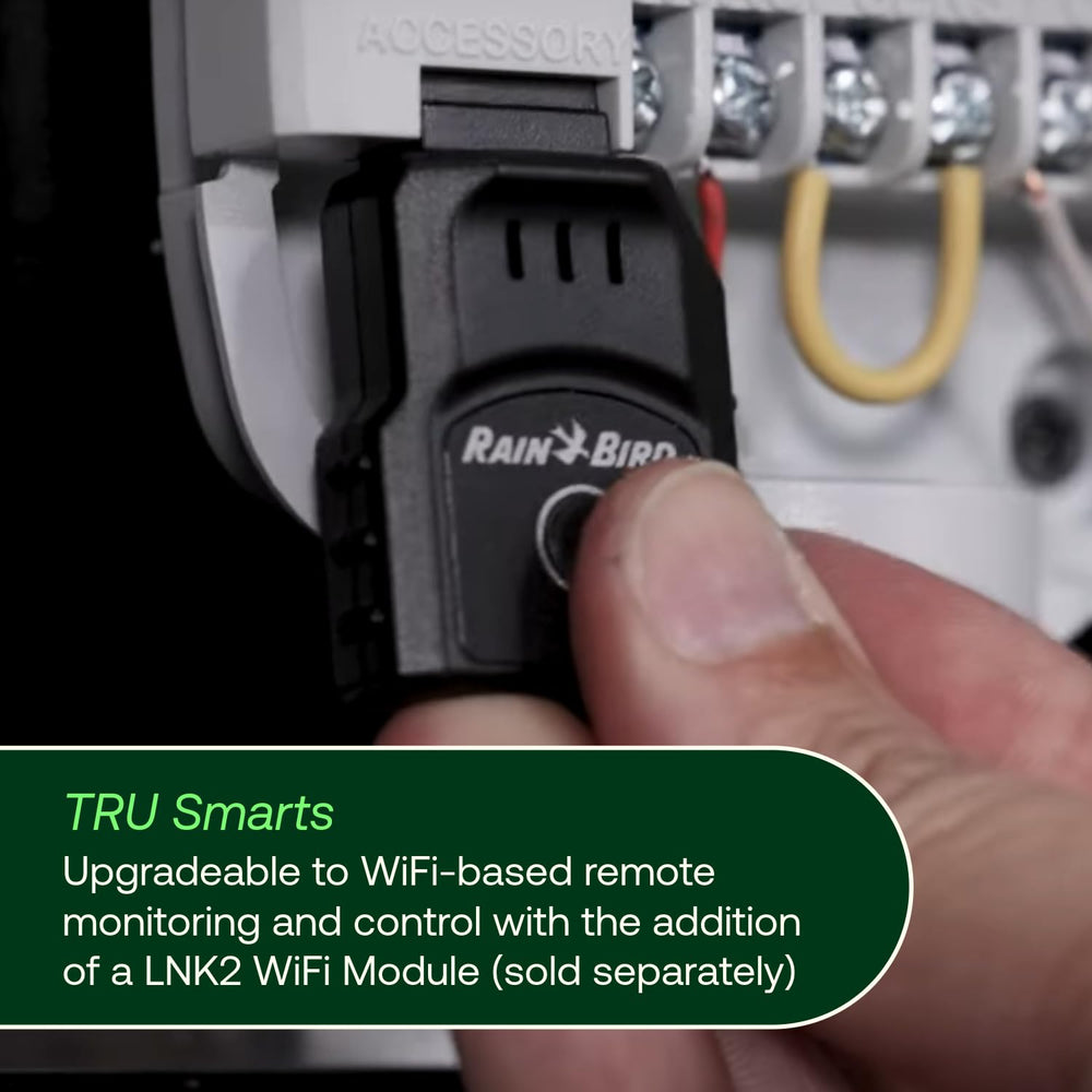 Rain Bird TRU8O irrigation controller detailed view of connection terminals