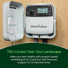 Rain Bird TRU8O irrigation controller in weatherproof case