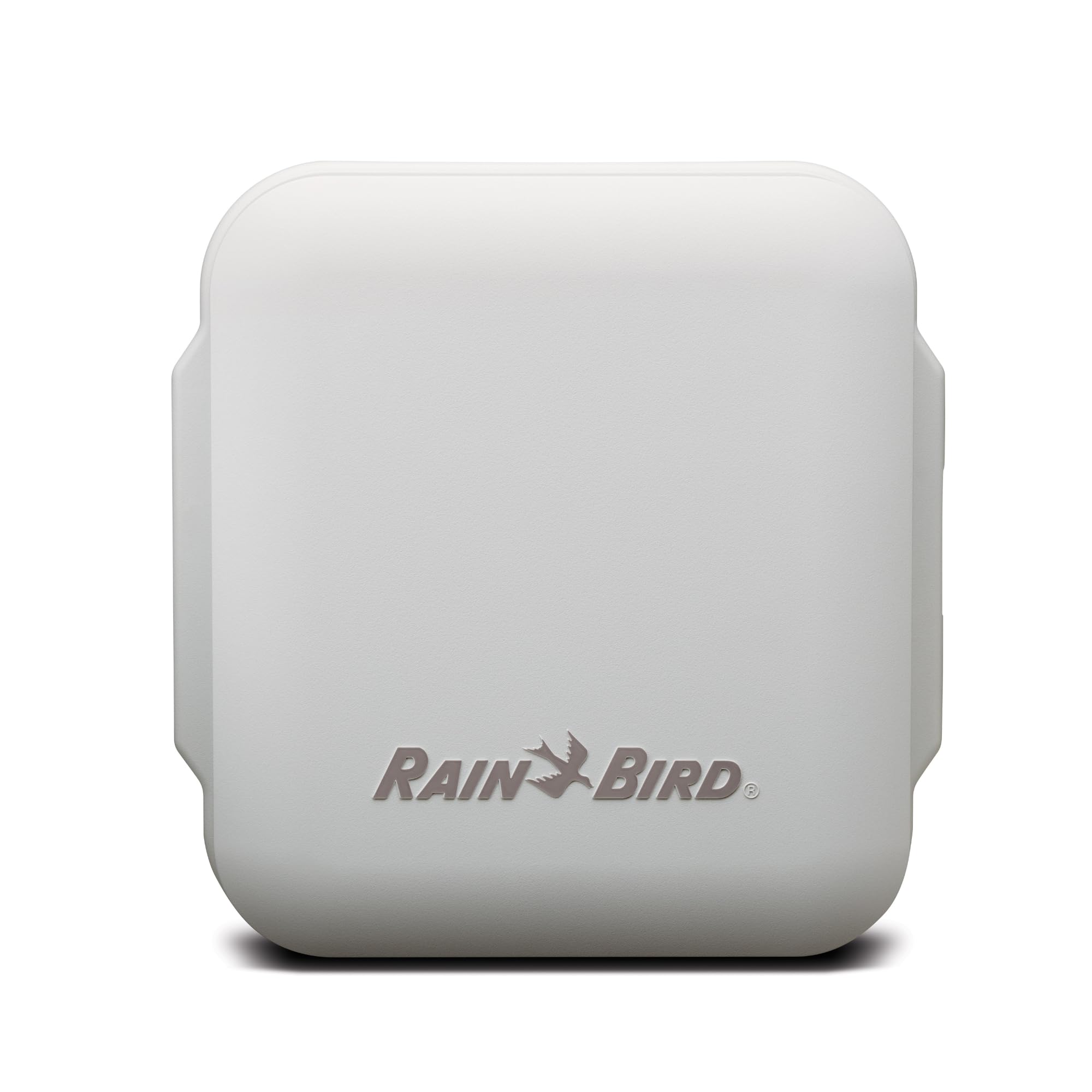 Rain Bird TRU8O irrigation controller side view with power cord