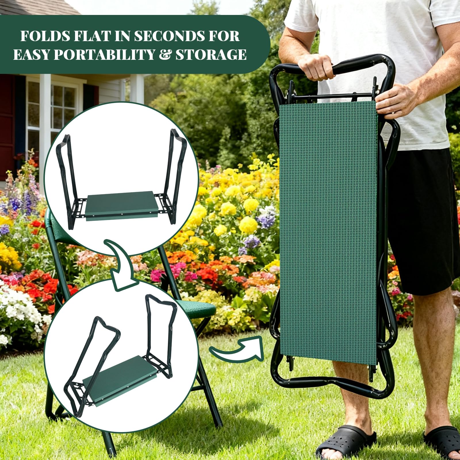 RAIN SPIRIT Garden Kneeler and Seat folded for storage
