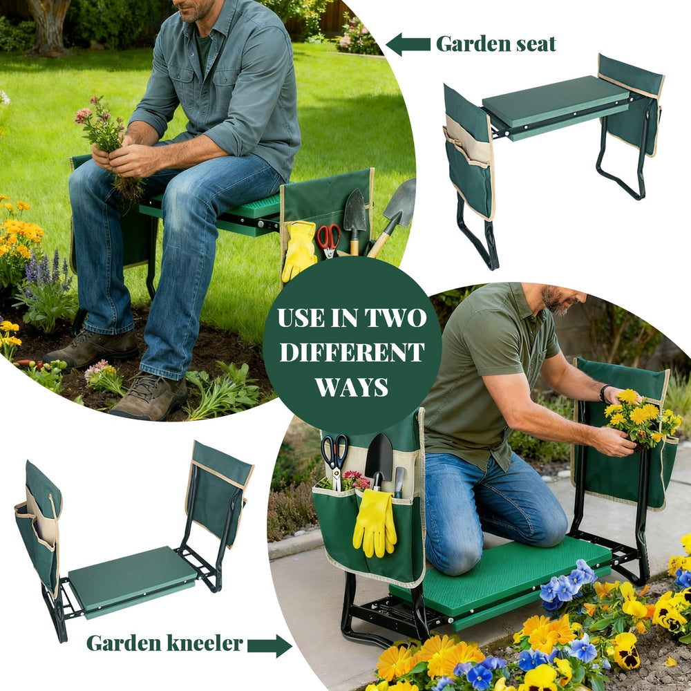 RAIN SPIRIT Garden Kneeler in use on uneven garden ground